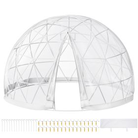 VEVOR Upgraded Greenhouse 9.5FT Geodesic Dome, Garden Dome Bubble Tent Set with PVC Cover, Come with a Storage Bag and String Lights